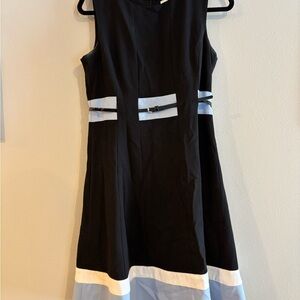 Calvin Klein Black and Light Blue Dress